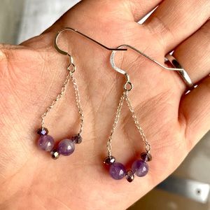 Gorgeous amethyst and Swarovski crystal earrings